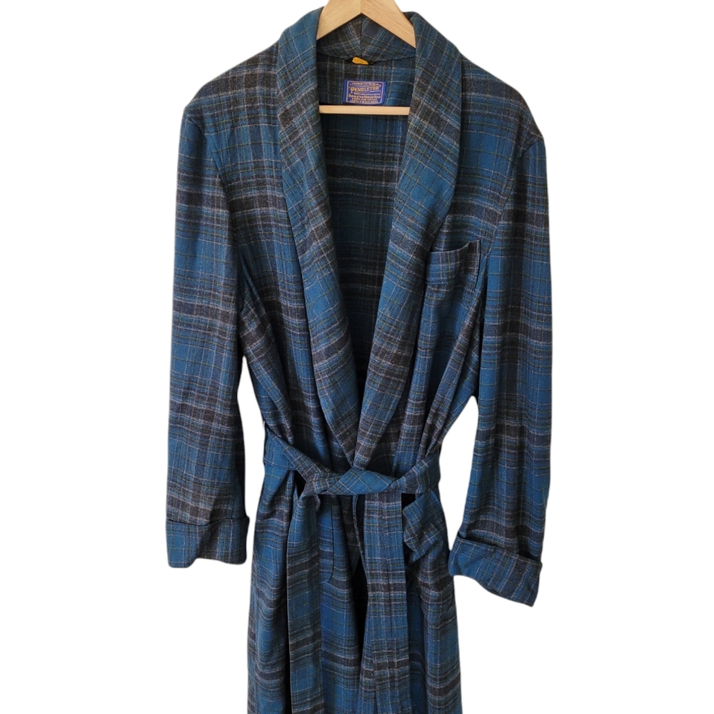 Pendleton Robe Virgin Wool Tartan Plaid Flannel Vintage Sz Large Unisex